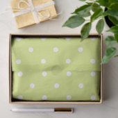 BLEEK LIME GROEN MET WITTE POLKA DOTS TISSUEPAPIER (Geschenk)