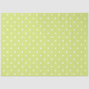 BLEEK LIME GROEN MET WITTE POLKA DOTS TISSUEPAPIER