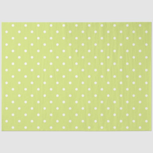 BLEEK LIME GROEN MET WITTE POLKA DOTS TISSUEPAPIER (Voorkant)
