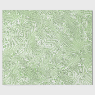Bleek limoengroen abstract moiré gegolfd patroon cadeaupapier