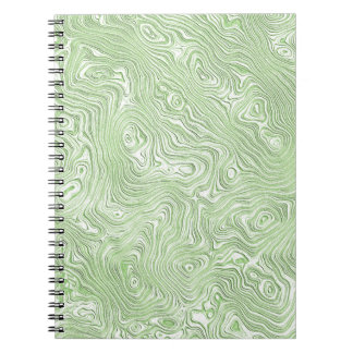 Bleek limoengroen abstract moiré gegolfd patroon notitieboek