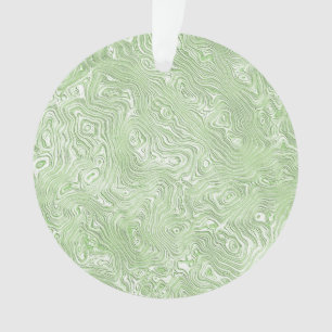 Bleek limoengroen abstract moiré gegolfd patroon ornament
