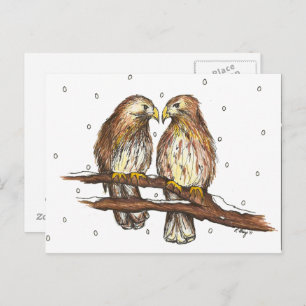 Bleek mannetje Lola Red Tailed Hawk Bird Winter Sn Briefkaart