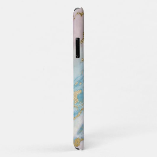 Bleek marmer Gold Turquoise Monogram Case-Mate iPhone Case (Achterkant/rechts)