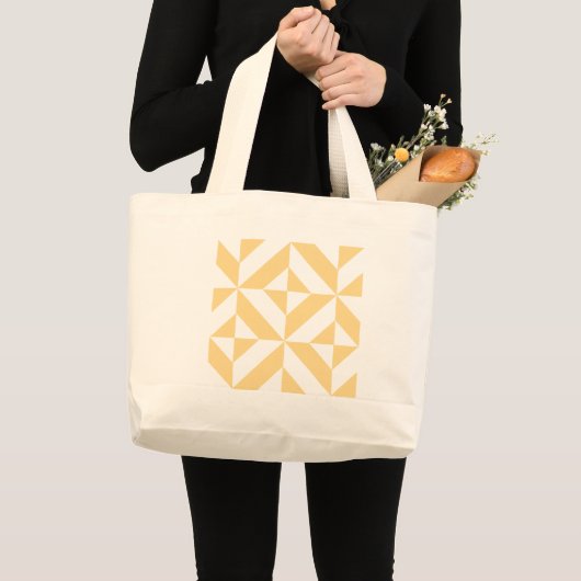 Bleek meloensisch decoderpatroon grote tote bag (Voorkant (product))