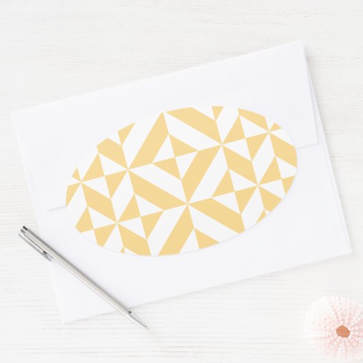 Bleek meloensisch decoderpatroon ovale sticker (Envelop)