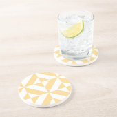 Bleek meloensisch decoderpatroon zandsteen onderzetter (Zijkant)