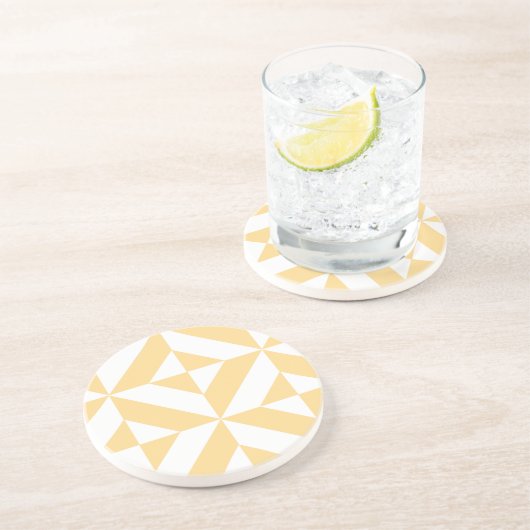 Bleek meloensisch decoderpatroon zandsteen onderzetter (Zijkant)