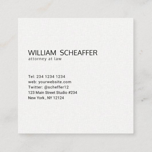 Bleek Mestculine Modern ALL TRADES Professional Vierkante Visitekaartje (Achterkant)