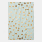 Bleek Mint Blue en Gold Glitter City Stippen Theedoek (Verticaal)