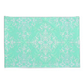 Bleek Mint Green Double Damask Kussensloop (Achterkant-Rechts)
