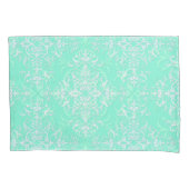 Bleek Mint Green Double Damask Kussensloop (Voorkant-Links)