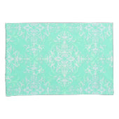 Bleek Mint Green Double Damask Kussensloop (Voorkant-Rechts)