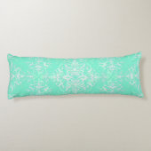 Bleek Mint Green Double Damask Lichaamskussen (Achterkant)
