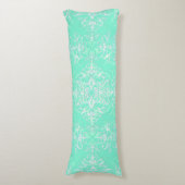 Bleek Mint Green Double Damask Lichaamskussen (Voorkant Verticaal)