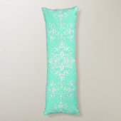 Bleek Mint Green Double Damask Lichaamskussen (Achterkant (Verticaal))