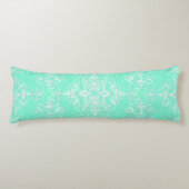 Bleek Mint Green Double Damask Lichaamskussen (Voorkant)