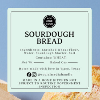 Bleek Mint Sourdough Ingredienten Cottage Sticker