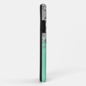 Bleek mintgroene nepschitterwerk gepersonaliseerd Case-Mate iPhone case (Achterkant/rechts)