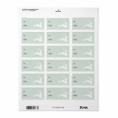 Bleek mintgroene witte rendier cadeaubijsluiter etiket (Full Sheet)