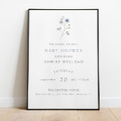 Bleek modern Simple Floral Baby shower Welkom Sign Poster