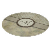 Bleek muntpatroon met monogram snijplank (Hoek)