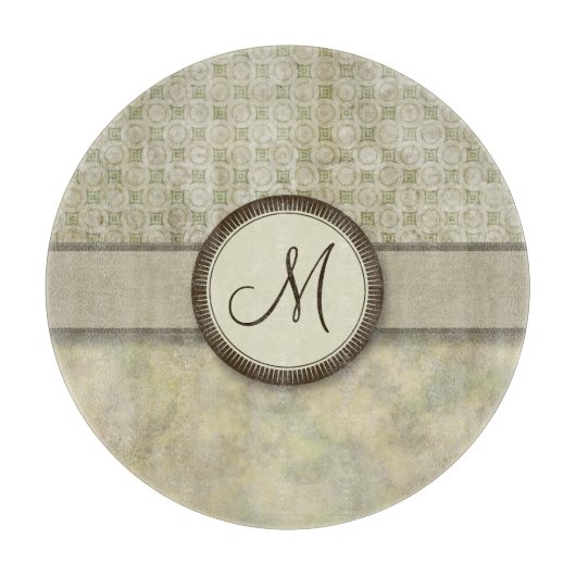 Bleek muntpatroon met monogram snijplank (Voorkant)
