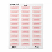 Bleek op Roze Chrysanthemum Etiket (Full Sheet)