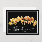 Bleek Oranje Gele Orchidee Zwarte Achtergrond Beda Briefkaart (Voorkant / Achterkant)