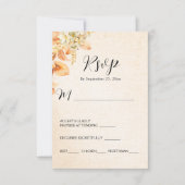 Bleek Oranje najaar van de zomer RSVP Kaartje (Voorkant)