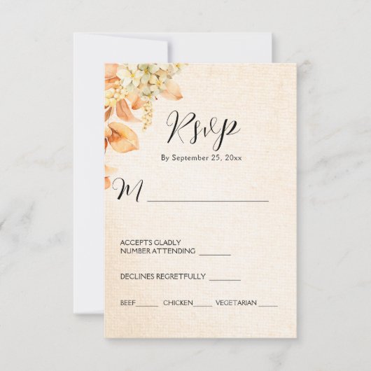 Bleek Oranje najaar van de zomer RSVP Kaartje (Voorkant)