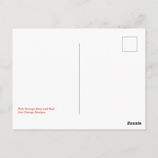 Bleek Oranje Roos en Buds Briefkaart (Achterkant)