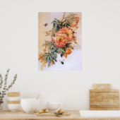 Bleek Oranje Roos Vintage Poster (Keuken)