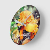 Bleek Oranje wilde paddenstoelen gepersonaliseerd Ronde Klok (Hoek)