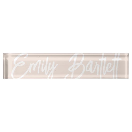 Bleek Overmaats handgeschreven script Naambordje (Voorkant)