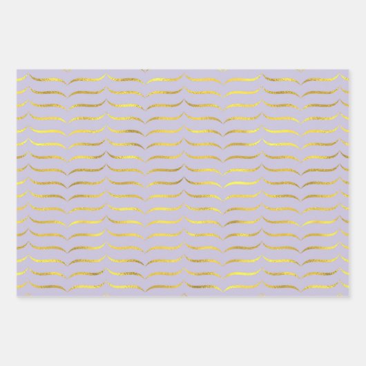 Bleek Paars en goud Inpakpapier Vel (Voorkant 2)