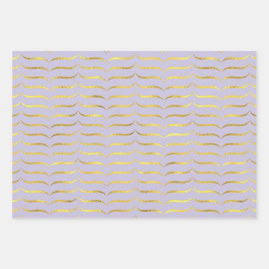 Bleek Paars en goud Inpakpapier Vel (Voorkant)