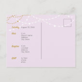 Bleek Paars en goudfoto Quinceanera Uitnodiging Briefkaart (Achterkant)