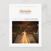 Bleek Paars en goudfoto Quinceanera Uitnodiging Briefkaart (Voorkant)