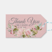  Bleek Paars en roze rozenhuwelijk Cadeaulabel (Voorkant (Horizontaal))