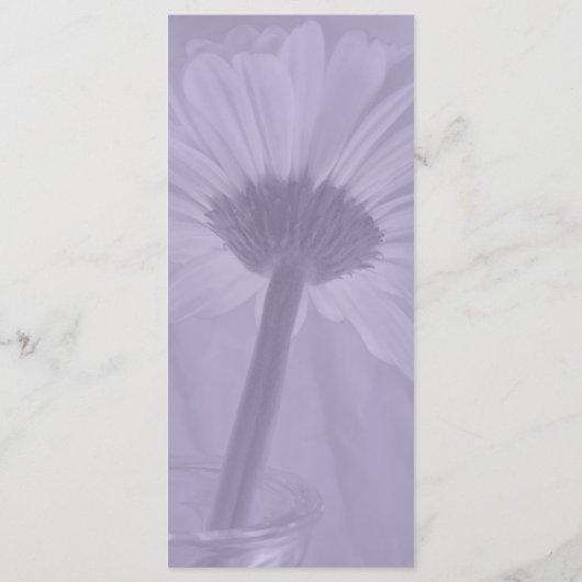 Bleek Paars getinte Daisy Wedding Menu (Achterkant)