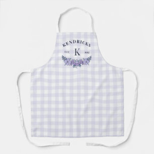Bleek Paars Gingham Floral Family Monogram Schort