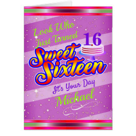 BLEEK PAARS GREEN RED (EDITABLE) Sweet 16 Birthday