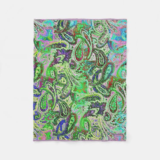 Bleek Paars Paisley Fleece Deken (Voorkant)