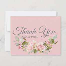  Bleek Paars roze rozenhuwelijk Bedankkaart