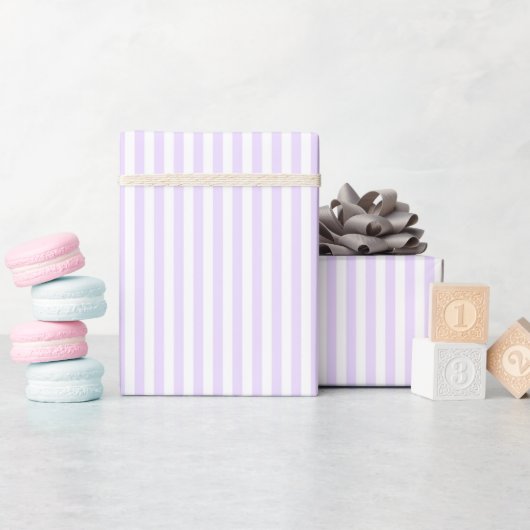 Bleek Paars & Witte Strepen Cadeaupapier (Baby Shower)