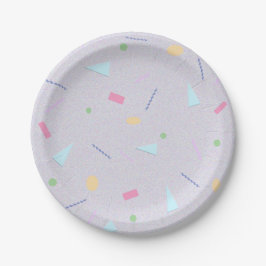 Bleek Paarse 80s Print Papieren Borden Bordje
