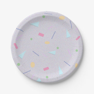Bleek Paarse 80s Print Papieren Borden Bordje