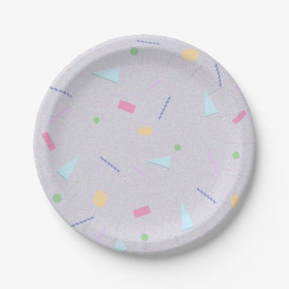 Bleek Paarse 80s Print Papieren Borden Bordje