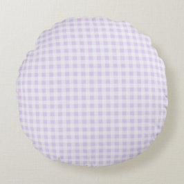 Bleek Paarse Gingham Rond Kussen